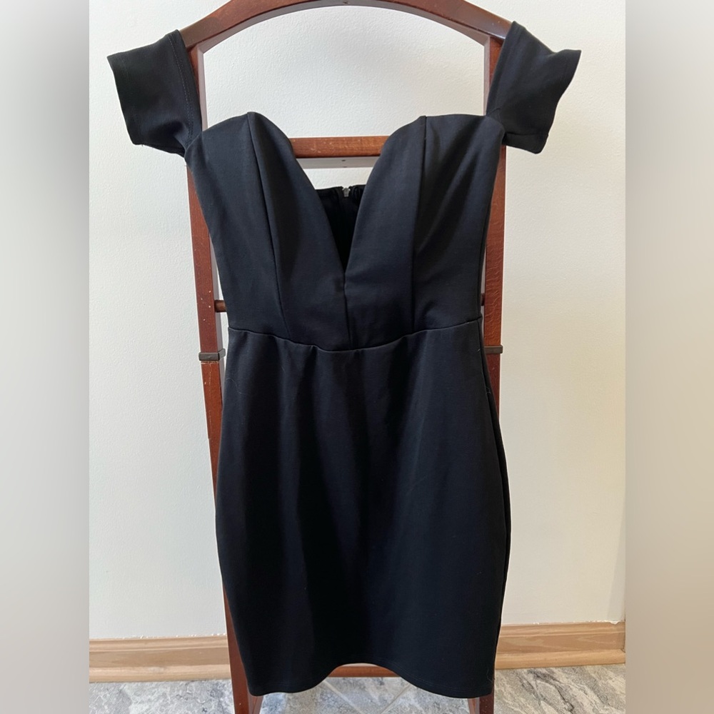 Foreign Exchange Black Off Shoulder Dress